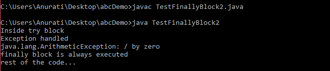 Java finally block