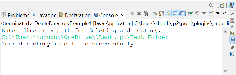 Java Program to Delete a Directory