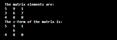 Java Program to Print Matrix in Z Form