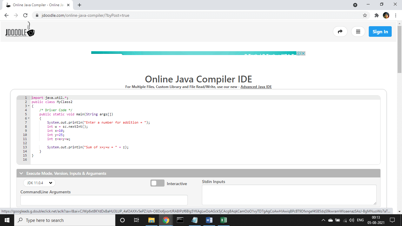 JDoodle Java