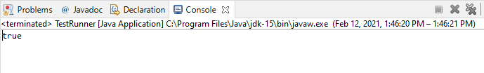 JUnit test case example in Java