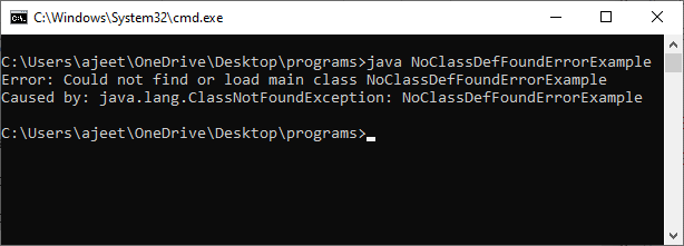 NoClassDefFoundError in Java