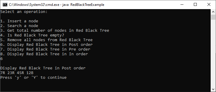 Red Black Tree Java