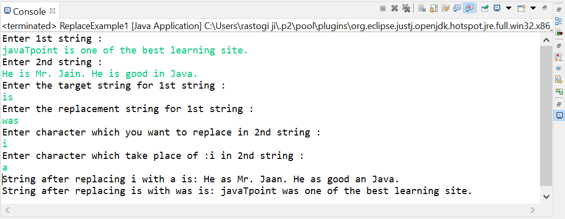 Replace All Occurrences Of Character In String Java