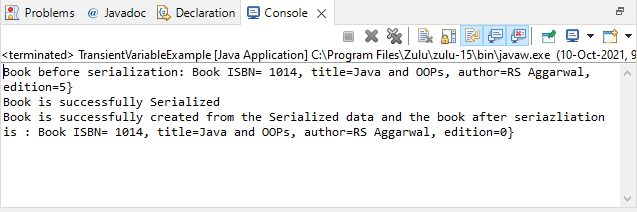 Transient variable in Java
