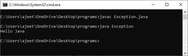 Types of Exception in Java