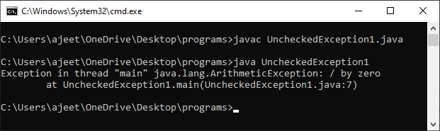 Types of Exception in Java