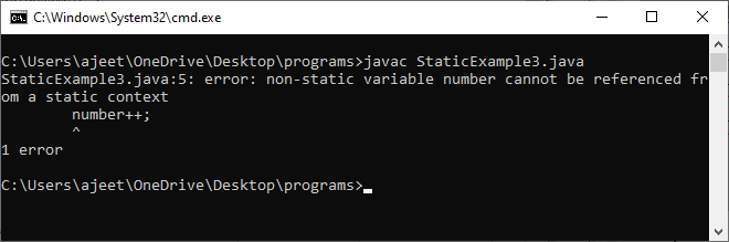 Why non-static variable cannot be referenced from a static context in Java