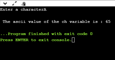 ASCII value in C