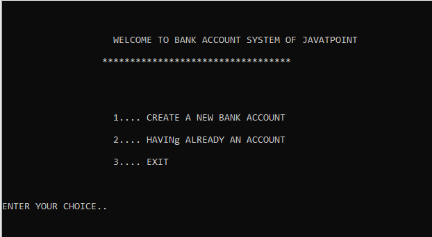 Banking Account System in C using File handling