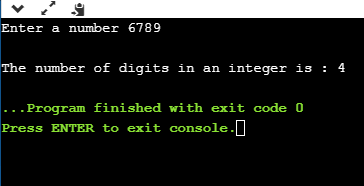 Count the number of digits in C