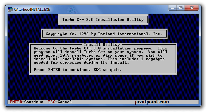 how to install turbo c++