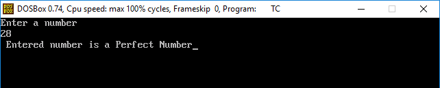 Perfect Number Program in C