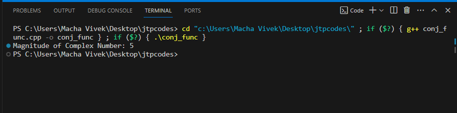 conj() function in C++