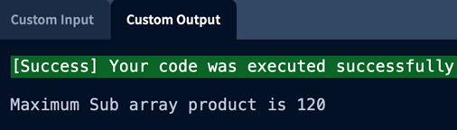 Maximum product subarray in C++