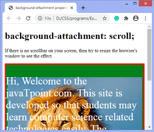 CSS background-attachment property