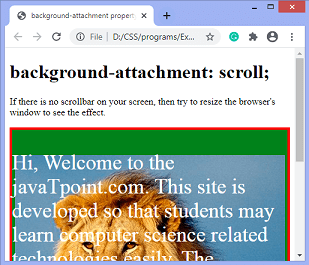 CSS background-attachment property - javatpoint