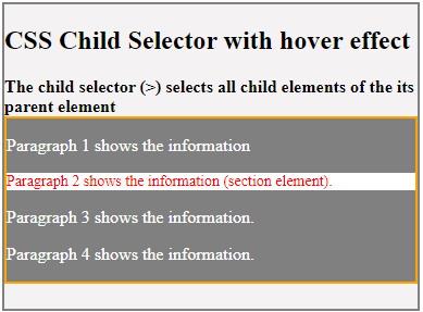 CSS Child Selector