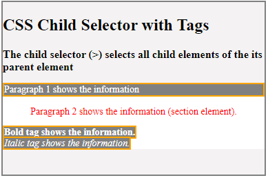 CSS Child Selector