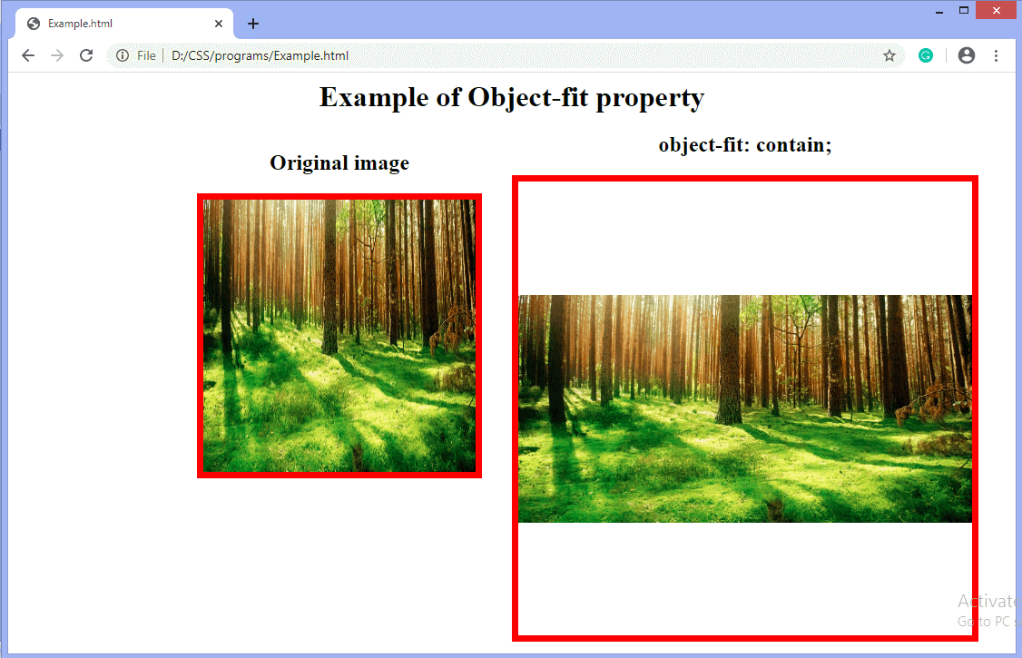 CSS object-fit property