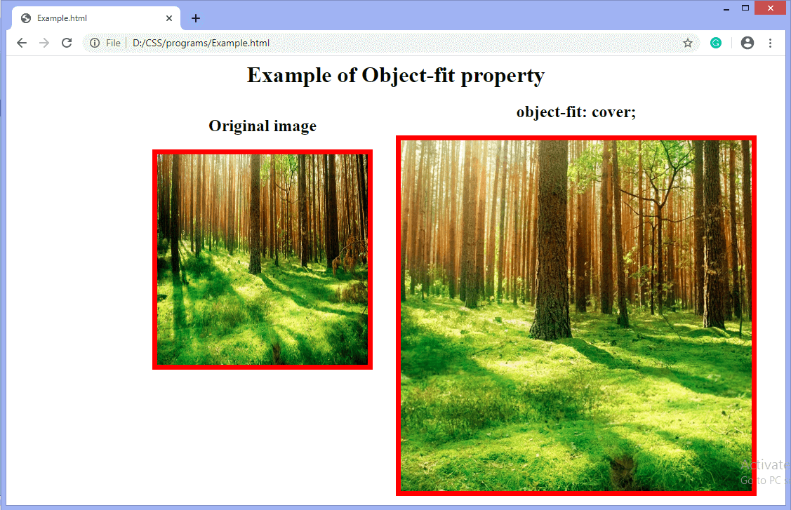 CSS object-fit property
