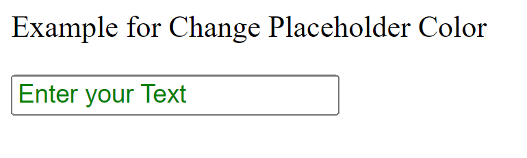 CSS Placeholder Color