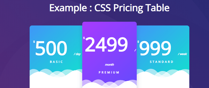 CSS Pricing Table