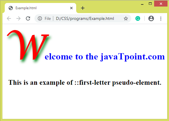 Css Pseudo Elements Javatpoint