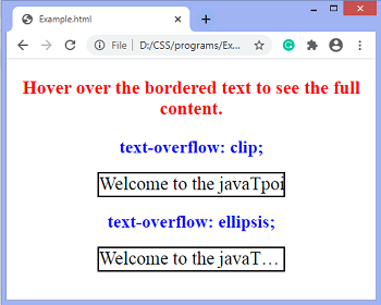 CSS text-overflow property