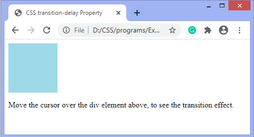 CSS transition-delay property