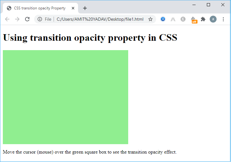 CSS Transition Opacity