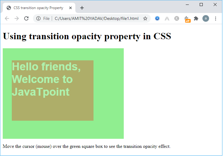 CSS Transition Opacity