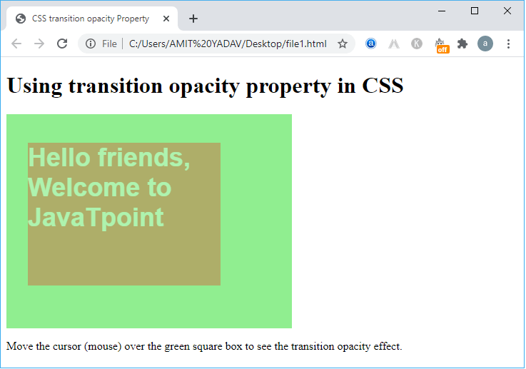 Thử nghiệm tính năng CSS transition opacity để tạo ra chuyển động mượt mà cho hình ảnh của bạn. Chúng ta có thể tạo ra hiệu ứng nhấp nháy đẹp mắt và hấp dẫn đối với khán giả. Hãy xem hình ảnh liên quan đến từ khóa này để biết thêm chi tiết.