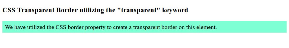 CSS Transparent Border