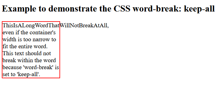 CSS Word-Break Property