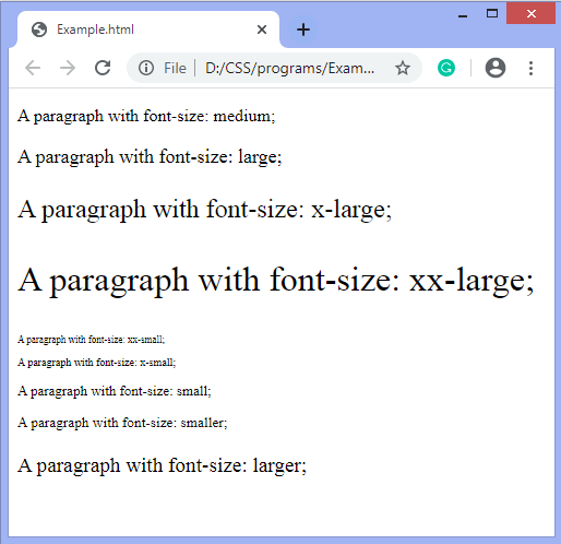 How to change the font size in CSS