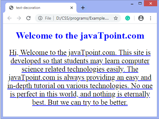 how-to-underline-text-in-css-javatpoint