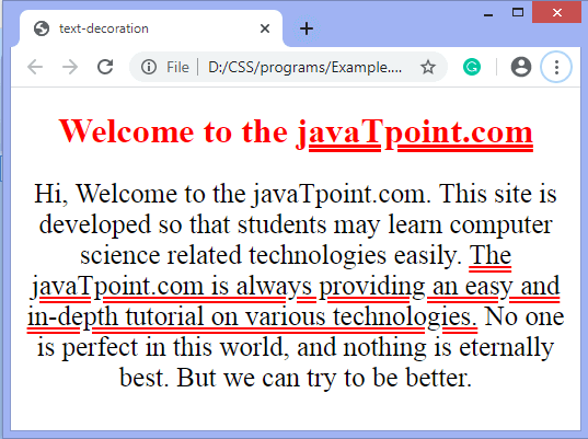 How To Underline Text In CSS Javatpoint