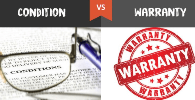 Difference between Condition and Warranty
