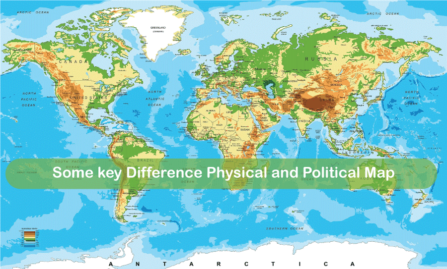 Difference Between Political and Physical Maps - javatpoint
