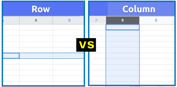 Difference between row and column javatpoint