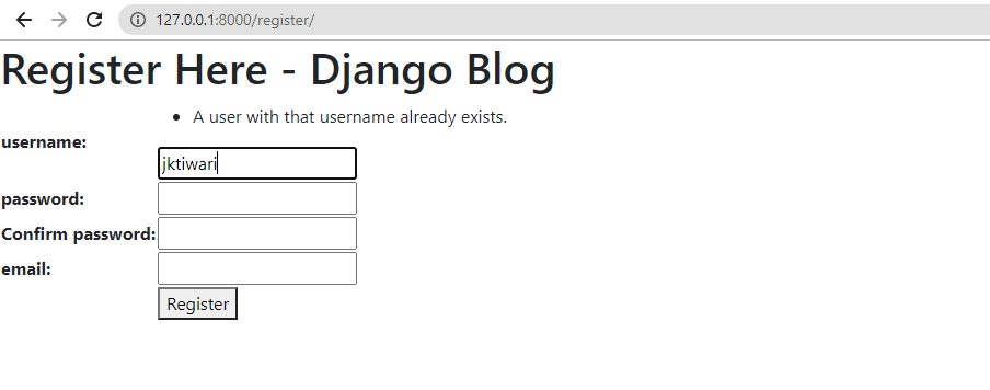 Django UserCreationForm