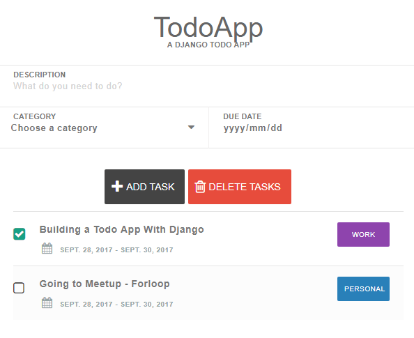 ToDo Webapp using Django