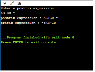 Conversion of Postfix to Prefix expression