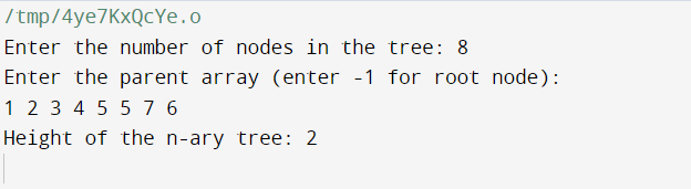 Height of n-ary tree if parent array is given