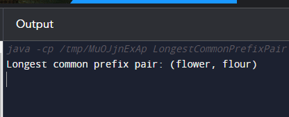 Pair of strings having longest common prefix of maximum length in given array
