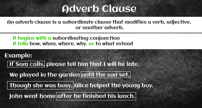 Adverb Clause Javatpoint