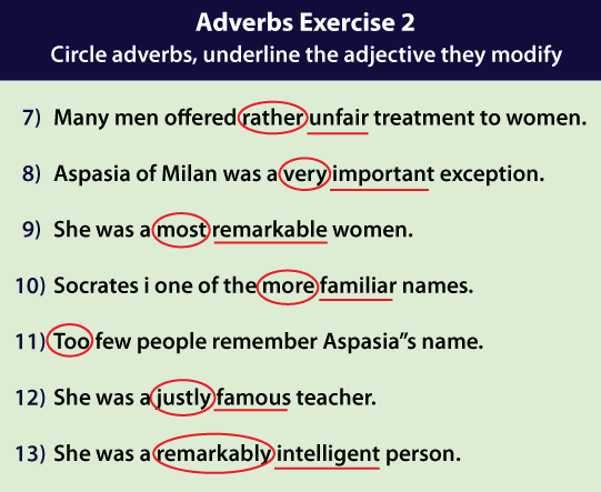 Adverb Exercises Javatpoint