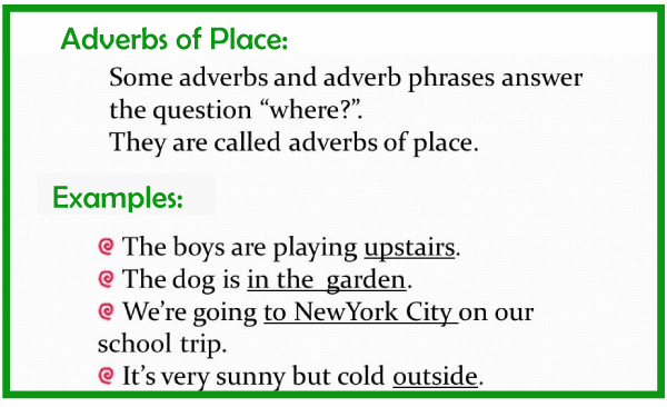 Adverb Of Place Javatpoint