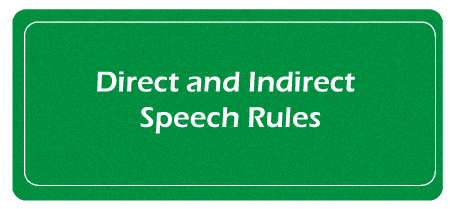 Direct and Indirect Speech Rules